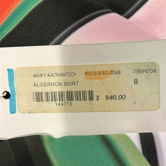 MARY KATRANTZOU Multicolor Striped A-Line Skirt - Picture 9 of 9